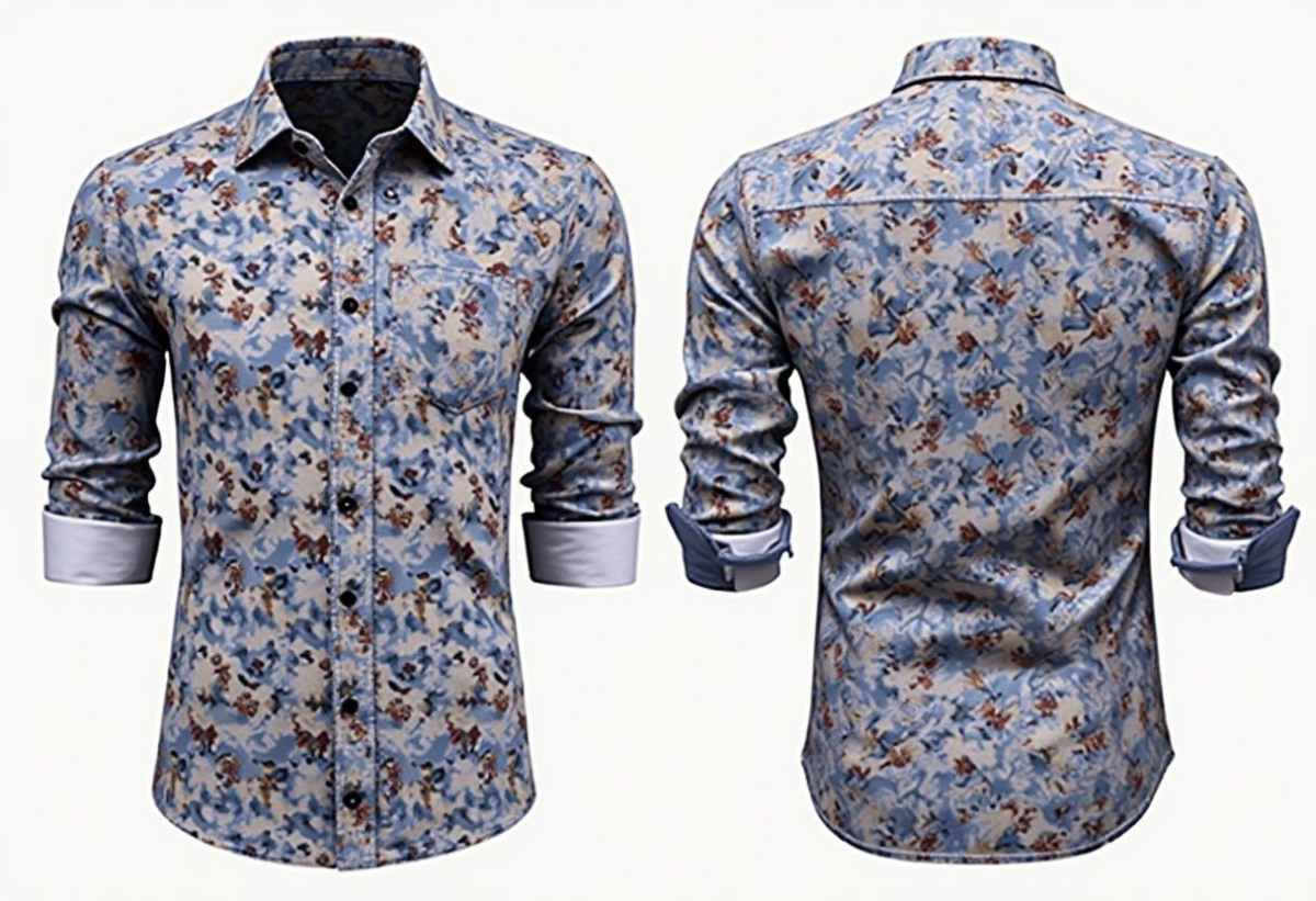 thespark shop flower style casual men shirt